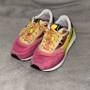 Fila Pink and Yellow Retro Sneakers
